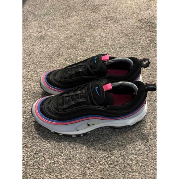 Nike Air Max 97 Neon Black White Sneakers Shoes Men Size 9.5 DZ4392-001